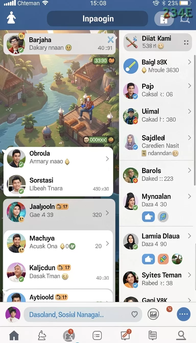 Cuplikan layar A7777 — menu navigasi